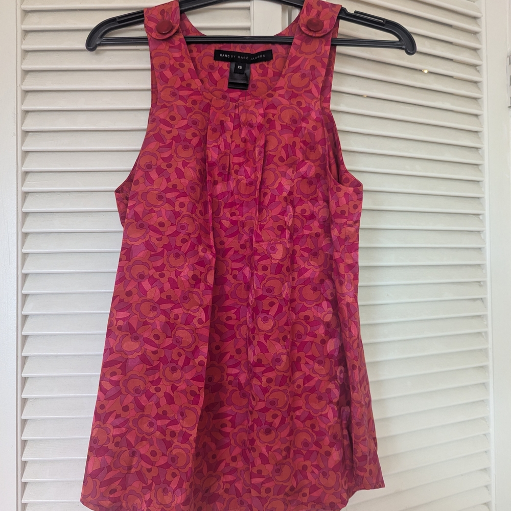 Marc Jacobs Vibrant Pink and Orange Blouse